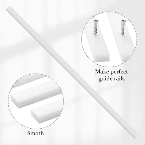 4 Pcs UHMW Precision Milled Bar For Jigs Crosscut Sled For Table Saw Sled Fixtures Or Miter Slots Three Quarters By Three Eighths Inch 17 Inch Long Miter Bar Slider Gauge Rod For Router And Bandsaw Use image showing smooth milled edge and guide rails.