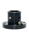 Rock Solid Long Sleeve Circular Flange Mounted Shaft Support Housing For Heavy Duty Linear Motion Systems and Industrial Gear in black.