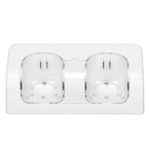 Noiseless Dual Charging Station For Game Remotes, Eco Friendly White Battery Dock With 2800mAh Capacity, Durable ABS, top view
