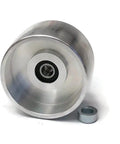 Top Tier 4 Inch Nylon Tracking Wheel For 2X72 Belt Grinder Loaded With Heavy Duty Bearings And Dead Straight Tracking For Knife Makers Who Want A Smooth Ride Daily, showing inside bearing.