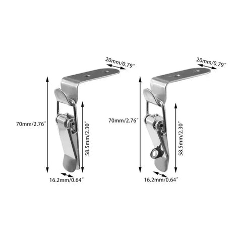 Two Stainless Steel Spring Loaded Hook Lock Bolt Toggle Latch Clamps For Doors Drawers Cabinets Toolbox And Closets 4 Pack With Lock Bolts