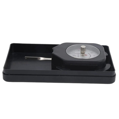 Portable Double Pointer Tension Gauge With 10g Capacity And 0.2g Readout Pro Grade Tensiometer For Delicate Electronics Testing ABS Alloy Body Dual Needle Dynamometer Precision Quality Control SEG-10-2, black dial gauge in tray
