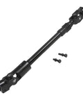 Lower steering shaft with U-joint coupler, black steel, for 84–94 Jeep Cherokee/Comanche/Wagoneer (includes screws).
