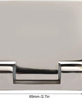 Top Shelf Heavy Duty Frameless Glass Door Hinges Constructed From Premium Corrosion Resistant 304 Stainless Steel, shown in a sleek design.