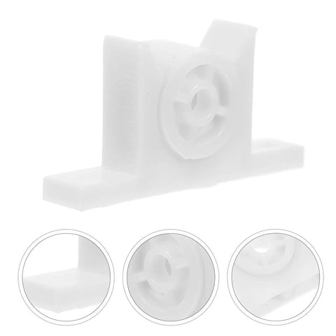 Close-up of White ABS Door Ball Catch Hardware Set With Dual Wheel Design Quiet Roller Latches for cupboard doors, 10 pack view