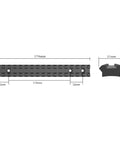 Dimensions diagram of Savage Axis Picatinny Rail Mount For Axis Edge Axis II And Axis XP Rifles Black Universal Weaver And Picatinny Rail