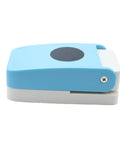 Side view of blue Candy Color Circle Punch 1.5 Inch Lever Round Punch for scrapbooking and card making, 38mm hole punch with easy lock mechanism.