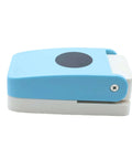 Side view of blue 1 Inch Circle Punch Round Craft Lever Handheld Tool For Scrapbooking Cards And Paper Crafting With Dope Candy Color.