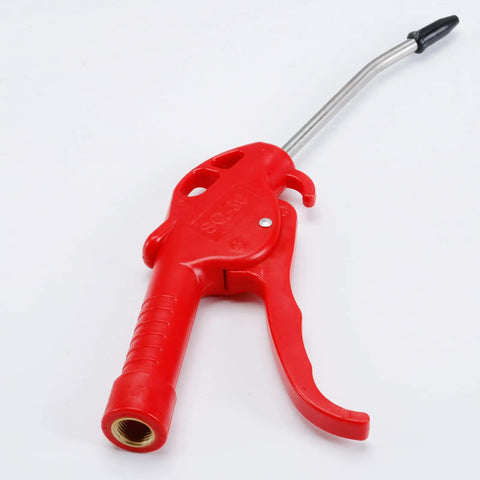 High Flow Air Blower Gun For Compressors With Angled Bent Nozzle And Ergonomic Handle Heavy Duty Plastic Body 180 Psi Maximum One Quarter Inch Inlet