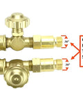 Heavy Duty Oxy-Fuel Torch Replacement Kit For Victor Series 300 With Check Valves and hose fittings, brass components shown.