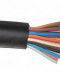 Heavy Duty 18 AWG 24 Conductor SOOW Portable Cord Cable Black 600V Industrial Grade Power Lead Flexible Outdoor Extension 300 Ft Roll Rugged Weather Resistant Cable for Workshop Construction and Outdoor Use Tough Flexible Corrosion Resistant black 24-conductor cable end