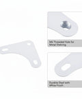 M6 Threaded Triangular Angle Steel Connector White Shelf Bracket For Metal Shelving Reinforcement with detailed close-up view