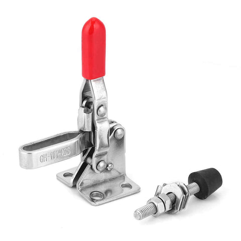 Heavy Duty Quick Release Toggle Clamp 304 Stainless Steel With Rubber Gripping Bar And 4-Hole Base For Workholding Fixture