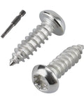 100 Pack M4 X 12mm Button Head Torx Self Tapping Screws For Wood And Sheet Metal In Premium 304 Stainless Steel Rust Resistant Fasteners.