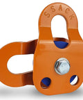 Beefy Heavy Duty Snatch Block For Winches With Synthetic Rope, Off Road Recovery Pulley, 29,000 Lb Max Load, Orange Color, Rugged Durable Pulley Block For Vehicle Recovery And Winching, orange steel snatch block