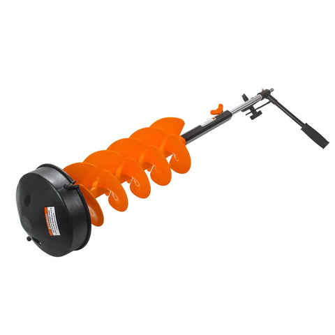 Ice Auger Nylon Flighting Combo With Universal Drill Adapter and 14 Inch Extension, 33 Inch Shaft, Lightweight Aluminum Core