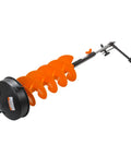 Cordless Beast Ice Drill Auger 6 Inch Kit with Centering Point Blade, orange drill and black adapter, 39 inch nylon shaft for ice fishing.