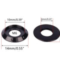 10 Pcs Titanium Flange Washers Set M5 M6 M8 M10 For Motorcycle And Car, Grade 5 6AL-4V Titanium Alloy, showing M6 dimensions