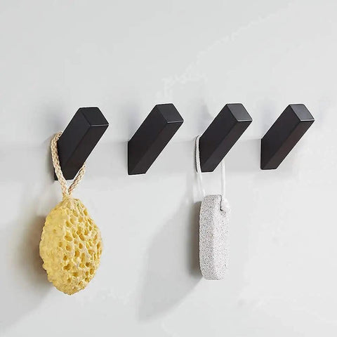 Matte Black Wall Mounted Stainless Steel Towel Hooks 4 Pack Built To Last For Bathroom And Kitchen Durable Coat Robe Hangers