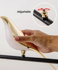Adjustable head of Cool Magpie Themed LED Bird Wall Light In Gold One Light Acrylic Fixture For Living Room And Bedroom