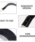 Beefy Long Handle Manganese Steel Hand Scythe showing black half-moon blade design, handle detail, and edges for weeding and lawn care.
