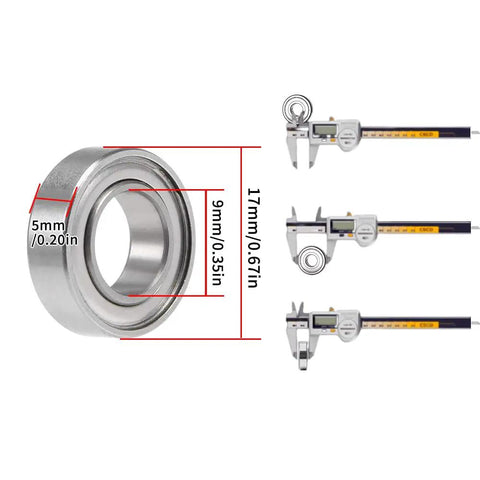 S689ZZ Deep Groove Ball Bearings 9mm By 17mm By 5mm Stainless Steel 10 Pack Double Shielded Metal Sealed Single Row