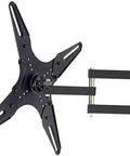 Universal Desk TV Stand With 360 Degree Rotating Wall Mount Bracket For Flat Screens 14 to 32 Inches, black metal arm design.