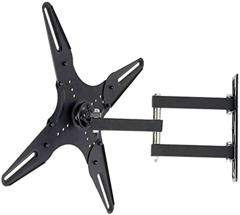 Universal Desk TV Stand With 360 Degree Rotating Wall Mount Bracket For Flat Screens 14 to 32 Inches, black metal arm design.