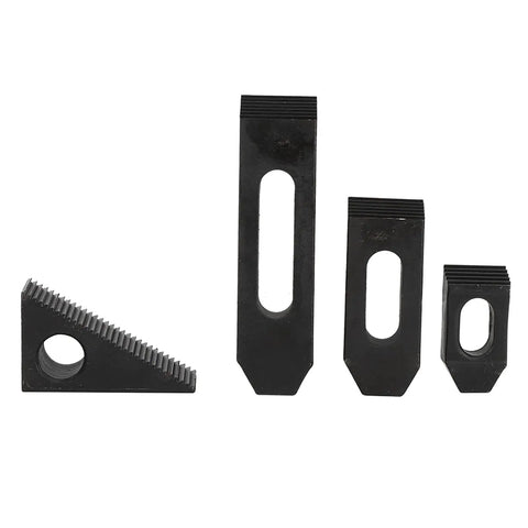 58 Piece T Slot Clamp Kit With Hardened Press Plates for Milling Lathe CNC Workholding, showing three press plates and a wedge