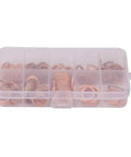 Pro Solid Copper Flat Washers M5 To M14 Assorted Hardware Kit 200 Pieces Heavy Duty For Plumbing Auto And Industrial Work With Insane Thermal Conductivity And Anti Rust Durability Built To Handle Heavy Loads Safely For Sick Builds Or Simple Fixes, copper washers in organizer box