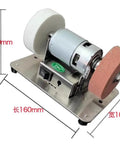 BadAss 100W Mini Electric Belt Sander With 7 Variable Speeds And Dual Grinders, compact design with dual grinding wheels.