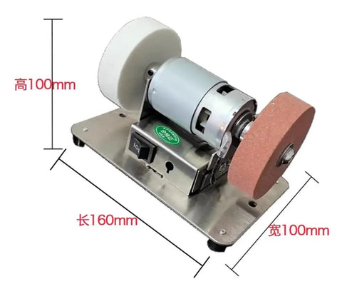 BadAss 100W Mini Electric Belt Sander With 7 Variable Speeds And Dual Grinders, compact design with dual grinding wheels.