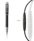 Pen next to IP65 3 Pin M8 Mini Electrical Connector Set With 26AWG Wire, 7.8 Inch Extension Cables, size comparison.