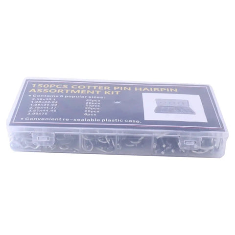Beefed Up Cotter Pin Set 2 3 4 R Type Split Fasteners Steel Kit clear box 450 Piece Assortment