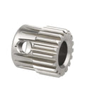 High Precision Hardened Steel Extruder Gear Set With Nickel Plating For Prusa Mini 3D Printer Small Gear 5mm Bore And Large Gear Included For Smooth Rust Resistant Filament Drive showing small gear with 5mm bore.