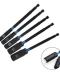 Tough As Nails Hex Socket Wrench Set With 150 Mm Extension Bar For Electric Drills Metric Nut Drivers 6 8 10 12 14 Mm with black chrome vanadium bits.