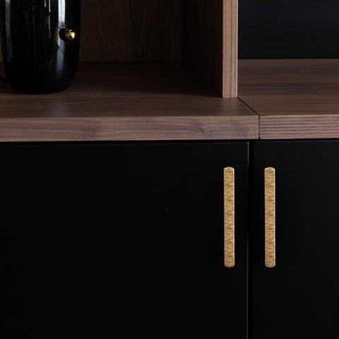 Luxurious Zinc Alloy Cabinet Handles With 5 Inch Hole Centers Champagne Bronze Pulls on black cabinet doors