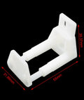 Two Sets Adjustable Wall Mounted Floor Tracks Anti Sway Devices for Sliding Barn Doors Closets and Wardrobe Doors Prevents Door Swing Outward Durable Plastic Construction No Drill Floor Installation Smooth Quiet Operation And Long Lasting Support shown in close-up view with dimensions
