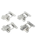4-pack stainless steel draw latches, 304 butterfly buckle clips for flight cases, tool boxes, cabinets, guitar gear, silver 5.5x3.8 cm.