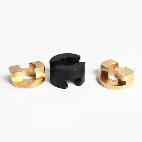 Upgrade Your 3d Printer With These Smooth V Core 3.1 Z Axis Lead Screw Decouplers Offering Perfect Flexibility And Precision For Oldham Couplings In Bi Material Design, 3-piece brass and black couplers