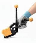 Heavy Duty Sealless Steel Strapping Tool Manual 3In1 Tensioner Crimper Cutter in use with rubber grips for secure handling.