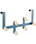 Slick Wall Mounted Coat Hooks And Door Hanging Multi Rack Heavy Duty Storage Easy Peasy Setup For Bedrooms Bathrooms Closets To Keep Life Dang Tidy And Super Neat, blue and gold coat rack, 35.5 x 4.9 x 15 cm.