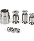 Heavy Duty Titanium Screw Pivot Upgrade Kit With Lanyard Tube Standoff Spacer And Blade Stop Hardware, featuring titanium screws and spacers.