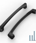 Slick Matte Black 5 Inch Cabinet Pulls And Handles, 30 Pack, Zinc Alloy Hardware For Kitchen Cabinets And Drawers, Durable Finish, Easy Install, Modern Update For Home Storage, with screws