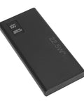 Compact Mini UPS Battery Backup Featuring 4050 mAh Capacity To Handle Daily Power Outages Smoothly, black portable power bank with LED display.
