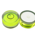 Bubble Level Bullseye Spirit Level Vial 18 * 9mm Circular Horizontal in vibrant green color with a clear top.