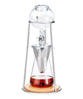 Kickstart Your Morning Grind With This Solid Mini Cold Brew Dripper Pot Featuring Adjustable Drip Speed And Smart Ice Cooling Chamber For Killer Java, stainless steel and glass design.