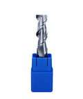 Top Shelf Two Flute Carbide Router Bit For CNC Milling And Woodworking Trimming Tool Featuring Tough Tungsten Steel Spiral End Mill For Hardwood MDF And Acrylic Builds That Run Smooth As Butter Every Shift in blue protective casing.