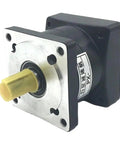 Heavy Duty 110mm Planetary Gear Reducer Delivers Knockout Torque And Smooth Shifting Transmission Runs Tight In Narrow Spaces Built Tough For Motor Drives Featuring 6 To 1 Ratio With 19mm Input And 22mm Output, showing a close-up of the gear reducer's output shaft.