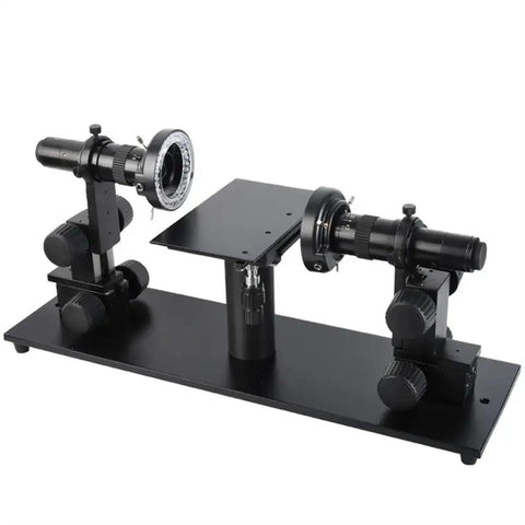 Horizontal Microscope Flatness Detection Kit For Double Head Observation With Video CCD Pro Grade Lab Microscope Accessories, black metal